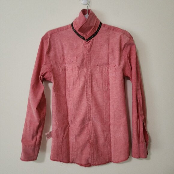 Bonafide 20 for 20 Club Mens Button-Up Shirt Pink Roll-Up Sleeve Workwear Size S - Picture 4 of 9